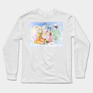 Christmas Tidings Holly Angel Long Sleeve T-Shirt